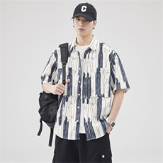 定织提花泡泡纱面料定制图案男休闲衬衫外套A329-Z237-P65，男装衬衫，电商A329
