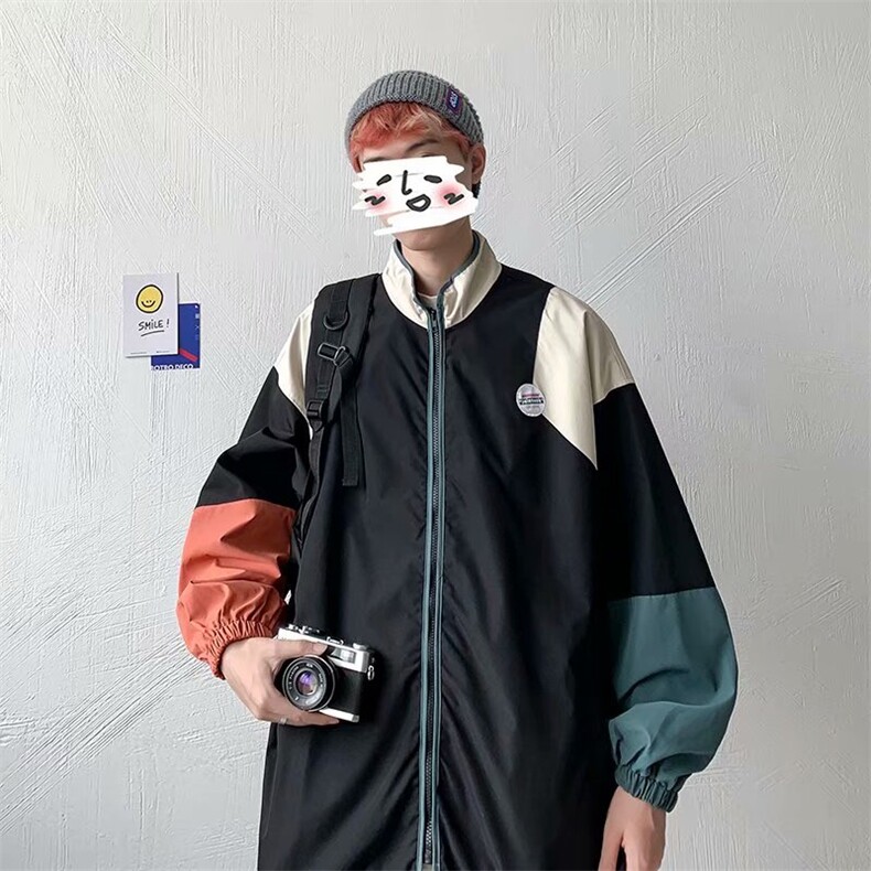 夹克男港风潮流拼色帅气2024春秋季新款ins宽松百搭外套W3171-P52,男装夹克,星座412