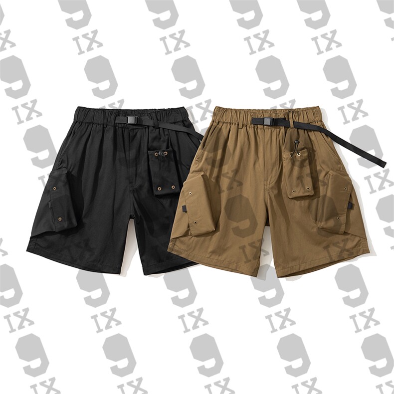 9IX蓝朋友/夏季日系复古机能大口袋工装腰带五分短裤男大码PE-566，男装牛仔裤，电商基地S007