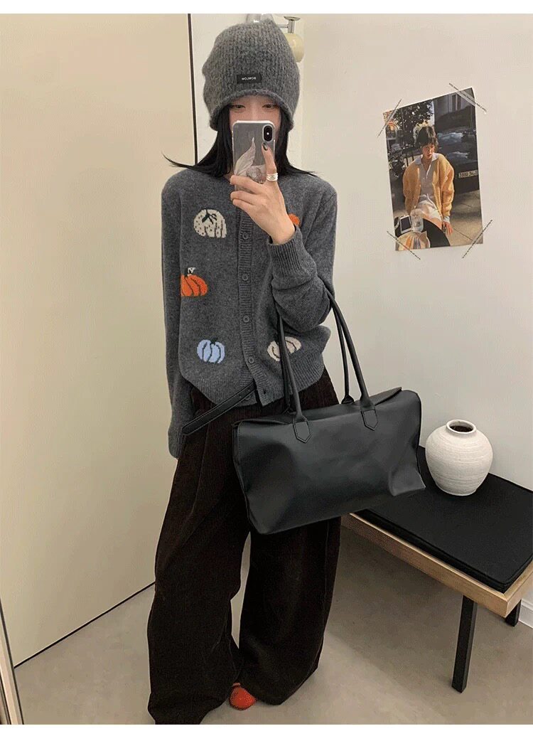 2025年秋季时尚百搭通勤简约休闲南瓜开衫，女装羊毛衫，梵泰羊绒