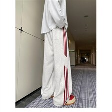 网络图现货潮牌条纹直筒重磅垂感阔腿高街运动卫裤JC3129-P36，男装休闲裤，星座715-7