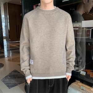79389-P45毛衣男秋冬季新款打底针织衫潮牌慵懒风圆领线衣图片