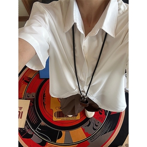 薄款冰丝短袖衬衫男简约纯色垂感休闲痞帅衬衣 CS288-P20,男装T恤,星座301C-5