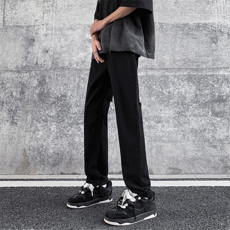 现货夏季美式高街后破洞修身弹力牛仔裤男K802-K867-P45,男装牛仔裤,星座205