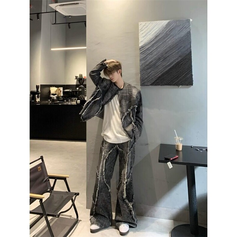 牛仔外套P73+牛仔裤P60两件套男TZ123-P133,男装牛仔裤,星座313A(原308A-2)