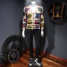 K135秋冬季个性打底百搭针织开衫P110，男装针织衫/毛衣，钱塘2010-1