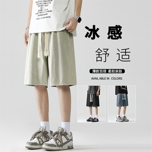 港风ins牛仔短裤男夏季薄款休闲百搭潮流五分裤DK852-特批-34图片
