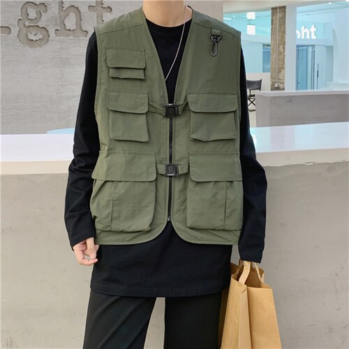 ins机能风工装战术马甲男女暗黑潮牌嘻哈坎肩背心外套M2003-p30,男装背心/马甲,星座1008-1