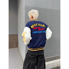 1506/GF6030/P63潮高街撞色情侣棒球服百搭宽松炸街痞帅夹克男，男装夹克，星座1506A