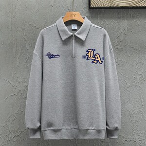 新款POLO衫灰墙挂拍华夫格休闲套头上衣PL3315-P38控58图片