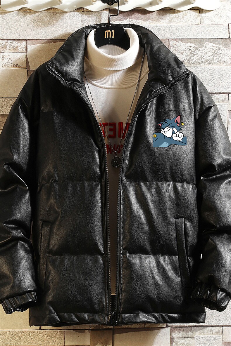 PM51132-P120立领pu皮棉衣男大码面包服男棉服男棉袄男,男装棉衣,电商A040A