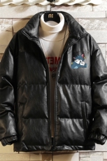 PM51132-P120立领pu皮棉衣男大码面包服男棉服男棉袄男，男装棉衣，电商A040A
