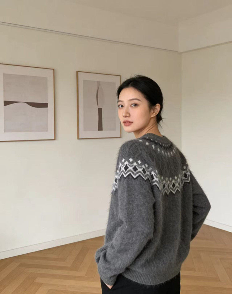 2026年秋季时尚百搭通勤简约休闲加厚圆领,女装羊毛衫,美轩羊绒