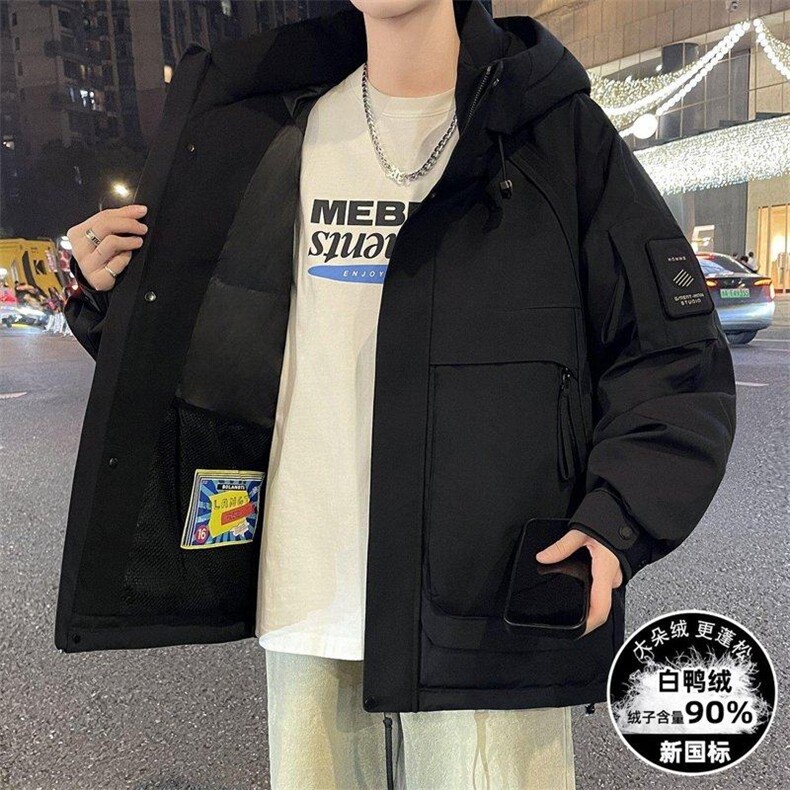 Y9018-特P268羽绒服男加厚保暖防寒工装连帽潮流时尚休闲夹克男,男装夹克,电商D310B