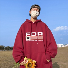 ！秋季重磅宽松大码港风FOR印花连帽卫衣LW124-特p35，男装卫衣，星座508（原C305）