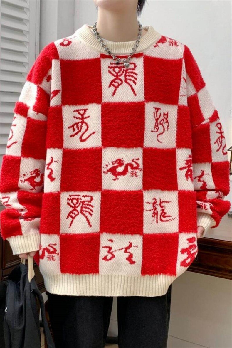 83172-P50秋冬新款休闲毛衣男长袖针织衫港风宽松毛衣打底衫,男装针织衫/毛衣,电商D310B