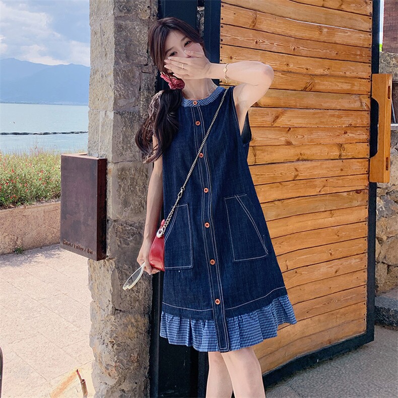 现货主推~2025夏季新款牛仔连体裙2C219-6010-P125-K168,女装连衣裙,2B237