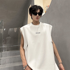现货拉链设计款高街男垫肩潮男背心坎肩A071-812-P40，男装背心/马甲，电商A071