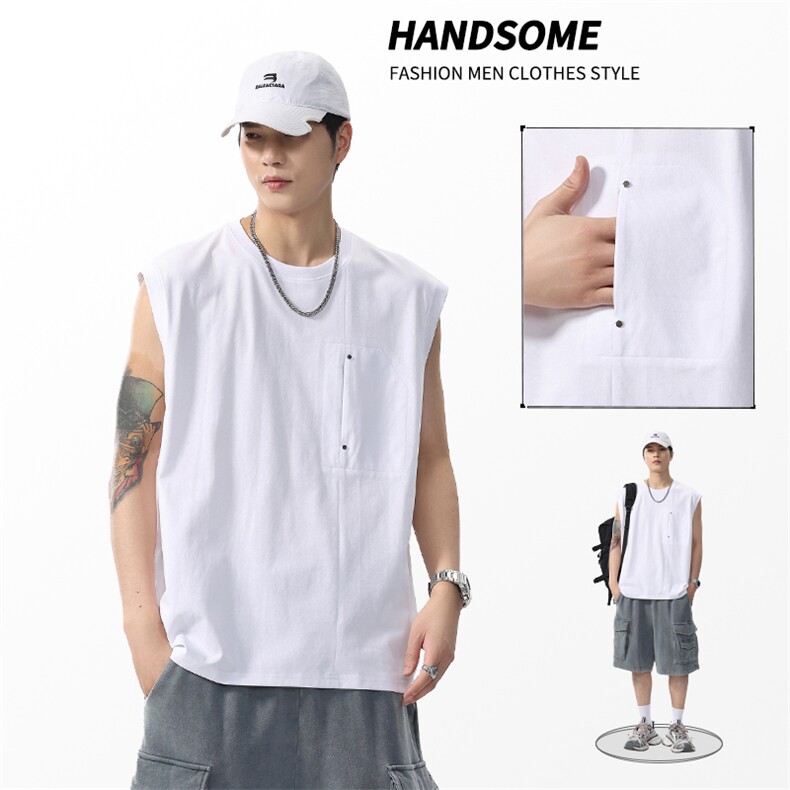 2026新款凉感背心男士夏季宽松大码运动吸汗无袖t恤潮薄健身，男装背心/马甲，电商D215