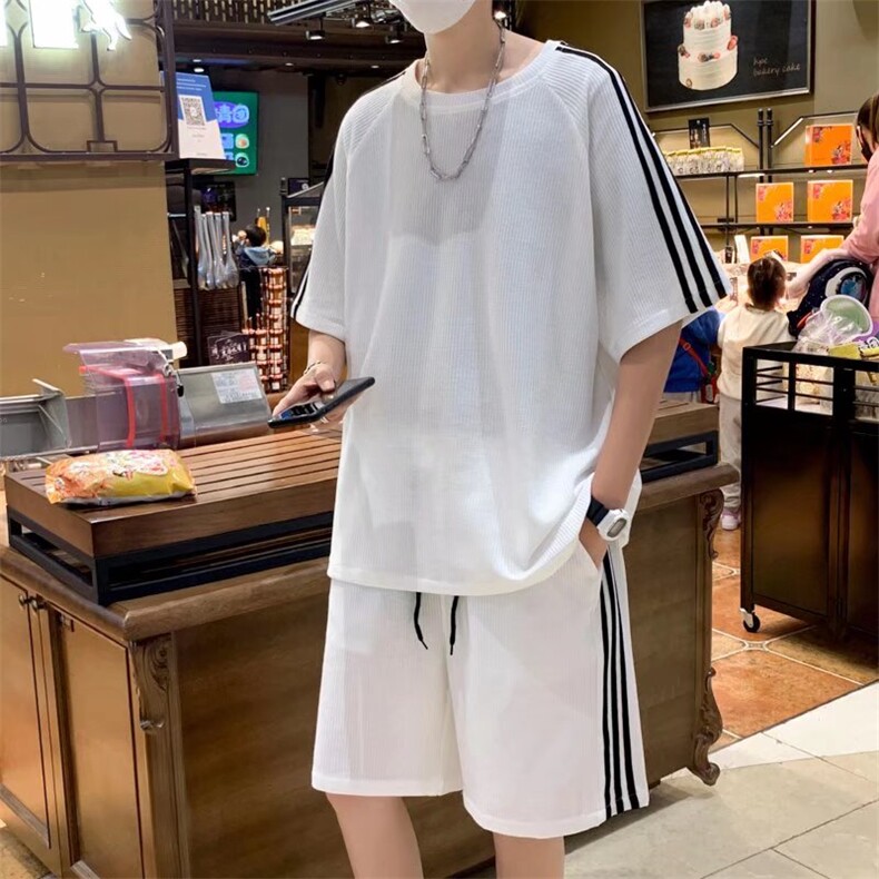 夏季休闲运动套装男宽松潮牌短袖短裤两件套TA201P33,男装休闲套装,星座1116-2
