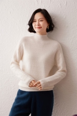2024秋季新款半高领长袖35%羊绒衫复古休闲，女装羊绒衫，雪真羊绒高端店