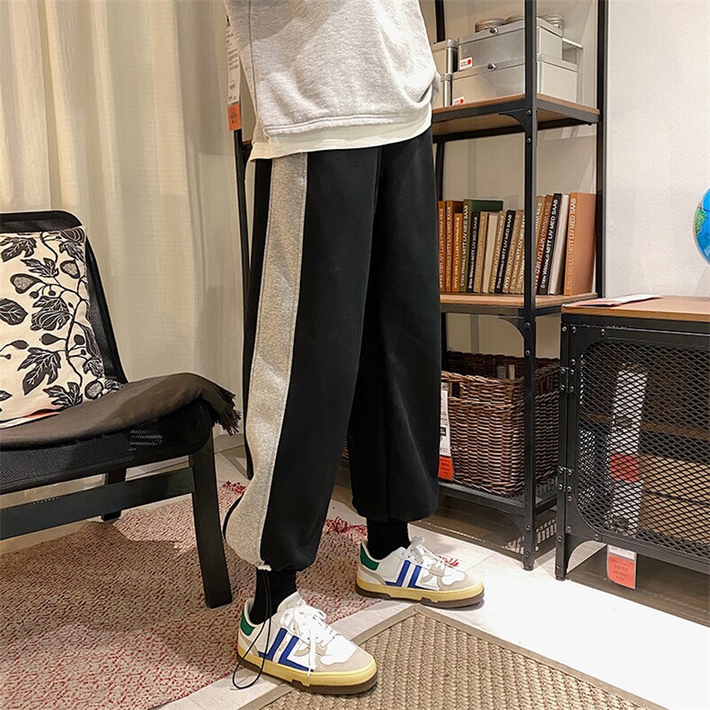 1港风休闲裤男潮流夜光荧光的抽绳大码M-5XL运动裤子K7126P35控58图片