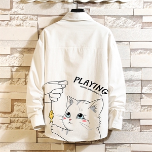 CS15129-P38 加绒款-P48 长袖衬衫男士大码宽松衬衣男寸衫 砖墙图片