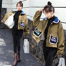 派克服斗篷型百搭加厚2021年秋季时尚潮流长袖，女装短外套，秋水欣儿