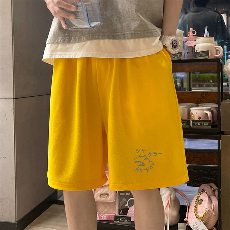 MK37092-P15冰丝短裤男士大码宽松休闲五分裤男运动中裤港风,男装休闲裤,电商A040