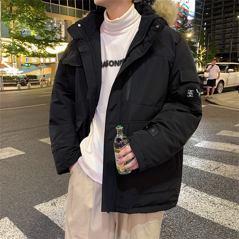 港风2026新品冬季宽松棉服派克服毛领冬装加厚外套D010-P145,男装棉衣,星座717