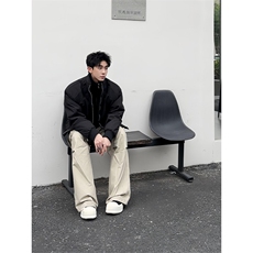 秋冬中性风保暖棉服男士cleanfit运动潮牌美式解构立领棒球服棉衣，男装棉衣，四季星座505