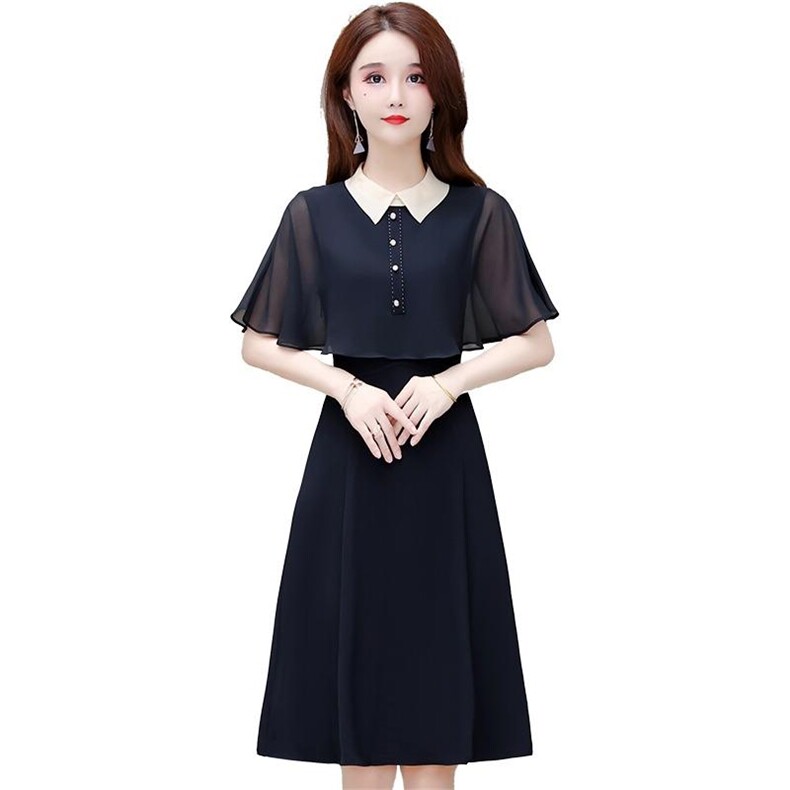 斗篷时尚连衣裙，女装连衣裙，湘怡服饰