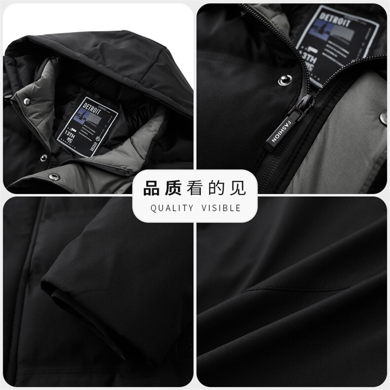 秋冬季棉服男士脱卸帽加绒保暖休闲防寒外套户外大码短款男装,男装棉衣,钱塘6003（原4033）
