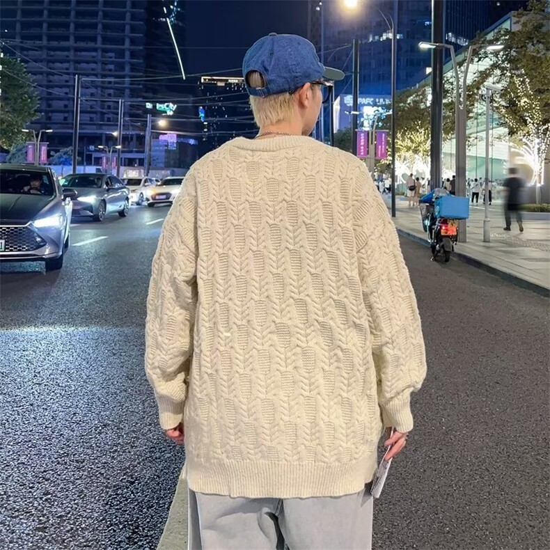 2025秋冬提花毛衣男圆领套头复古针织衫MY023,男装针织衫/毛衣,星座1108