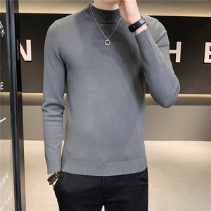 12色纯色毛衣打底衫男 秋冬内搭半高领修身针织衫M602特p35图片