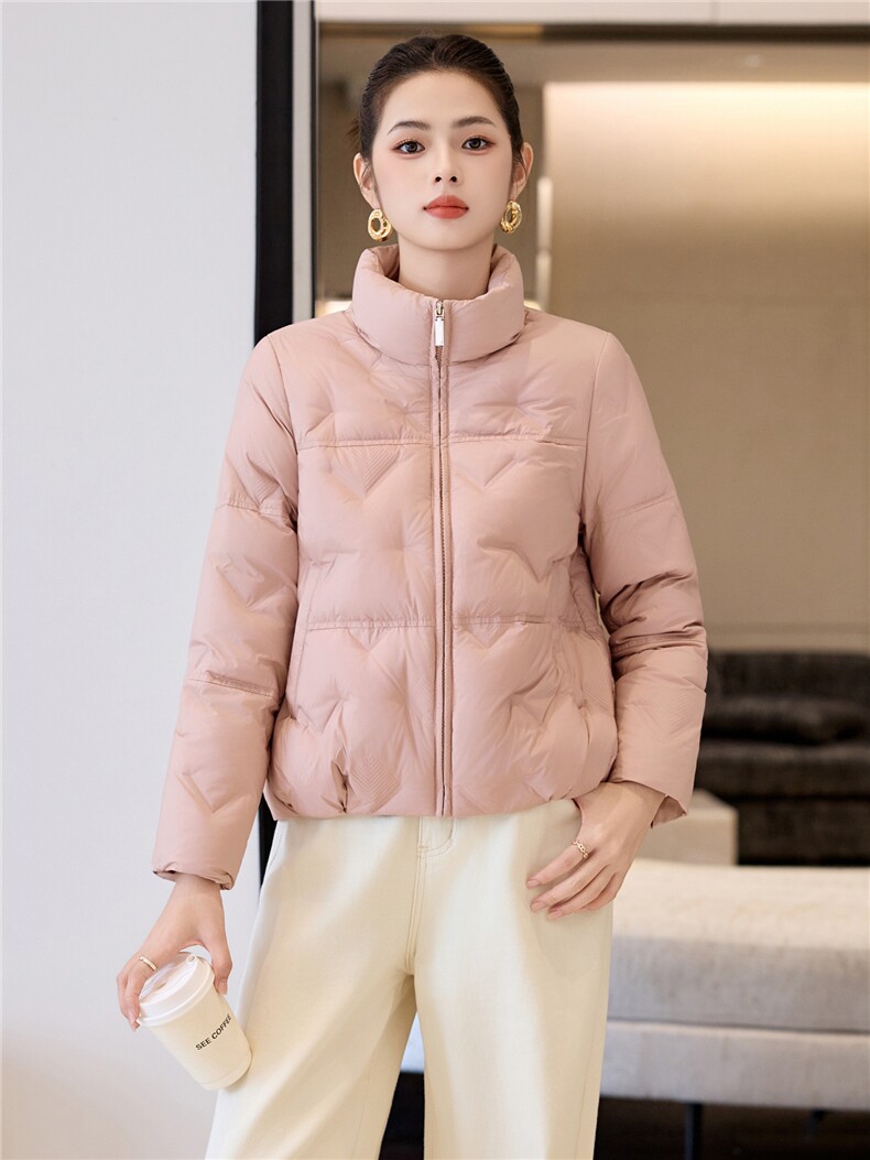 秋冬短款轻薄立领羽绒服女2025新款户外健身鸭绒防风棉服,女装羽绒服,阿舍尔精品