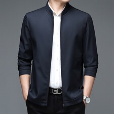 2023新款春季中年男士外套百搭夹克衫休闲宽松爸爸装上衣图片