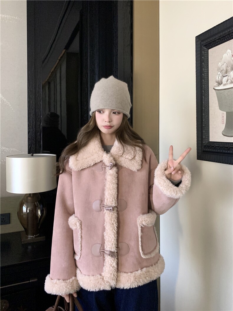 现货25冬装新款通勤火焰复合皮毛一体短款女182A-8596P190K268,女装皮草,浙宝182A
