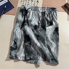 特批P20无差价夏新风男款水墨扎染滑料五分裤沙滩短裤DK292，男装牛仔裤，电商A001-1
