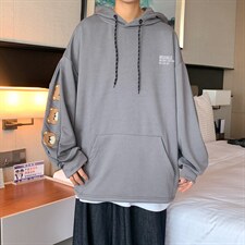日系小熊卫衣春秋季2021宽松韩版ins慵懒风设计感外套W1560-P37，男装卫衣，星座512-4
