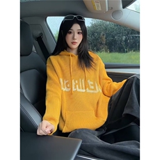 连帽毛衣套头女秋季2025年新款宽松小个子百搭针织外套上衣，男装针织衫/毛衣，星座1210-1