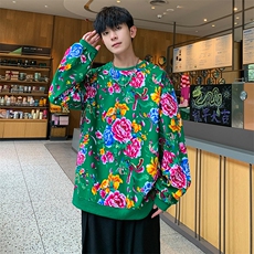 B203常规圆领大花大码卫衣外套男秋装休闲套头衫潮团队服新中式，女装短外套，星座115A(原星座507）