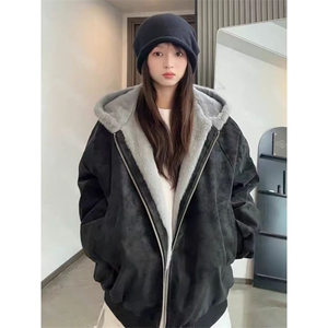 (网图)连帽座山雕PU皮棉衣外套美式潮牌情侣外套   313B-PM01-P85图片