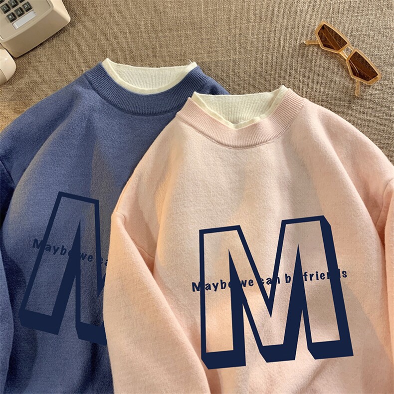 控78假两件毛衣男大码加绒针织衫男毛线衣M80260-P55加绒P70,男装针织衫/毛衣,电商A040