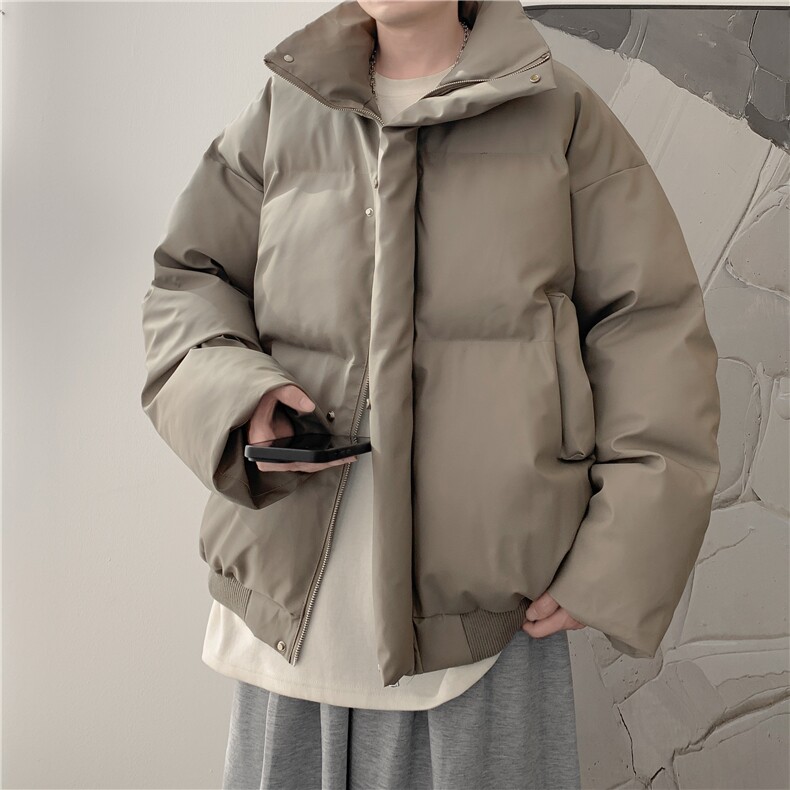 得物品质冬季纯色宽松面包服情侣保暖立领男女款棉衣外套特P80,男装棉衣,星座215-2（原311A-2）