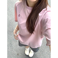 网图夏季速干凉感后背镂空透气网眼短袖男女设计感撞色T恤特P28，男装T恤，电商C306-1