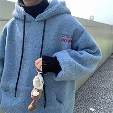 8806-P40羊羔毛连帽卫衣男女秋冬季加厚，男装卫衣，电商B323A