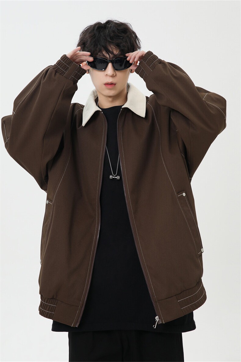 2025春休闲痞帅工装翻领夹克潮流外套得物二开XZ301b-2-JK2585P78,男装夹克,星座301B-2（原A443-1）