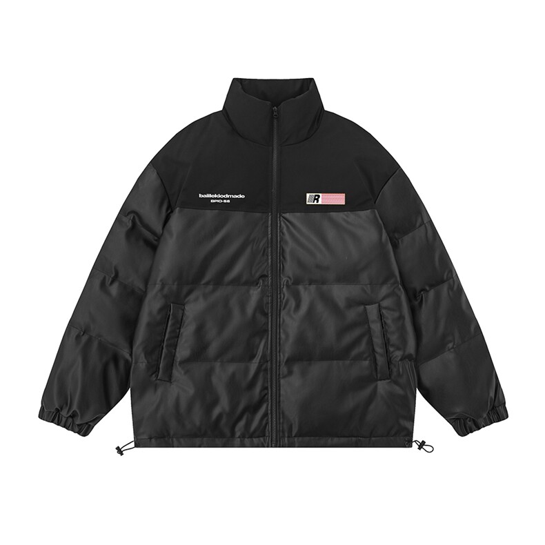 白底23新款冬季时尚百搭立领加厚PU皮棉服外套MY6405P125控168,男装棉衣,电商A268-1
