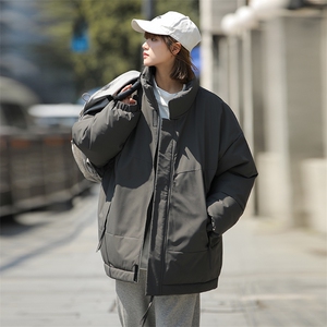 现货美式高街休闲夹克冬季立领纯色三防户外工装加厚棉服外套图片